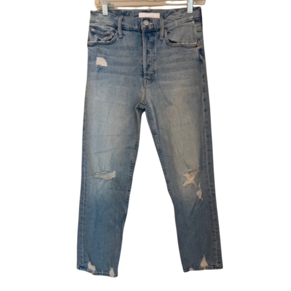 MOTHER Superior Tomcat The Confession Distressed Straight Leg Jeans Size 27